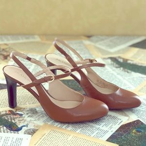 Franco Sarto brown leather heels - 7.5M